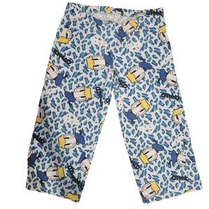 Disney Donald‎ Duck capris sparkle Leopard Print Pajama Pants Lounge Size M